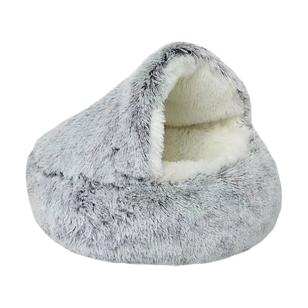 Winter Plush Cat Bed