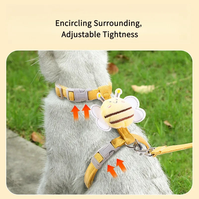 Bee Cat Vest Leash Set