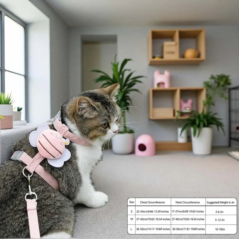 Bee Cat Vest Leash Set