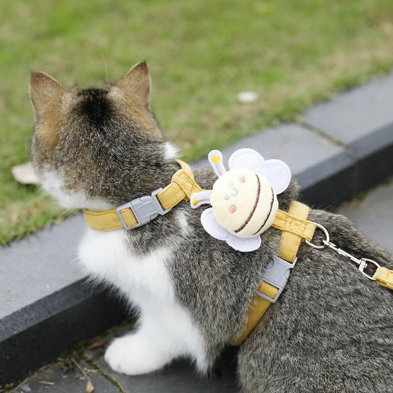 Bee Cat Vest Leash Set