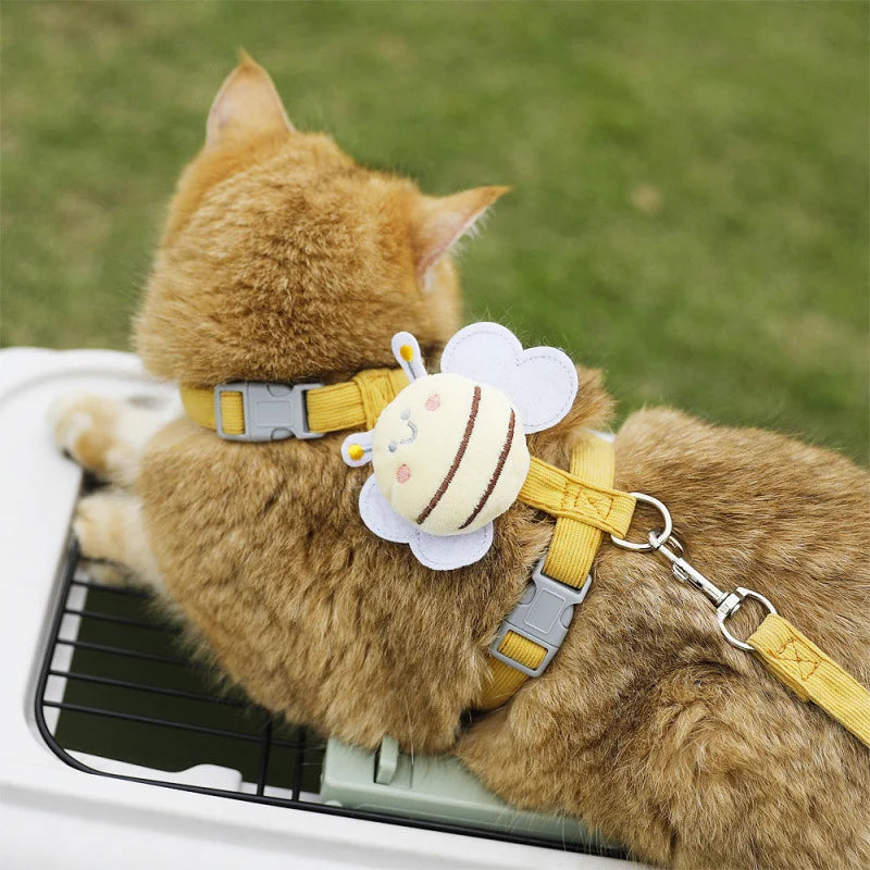 Bee Cat Vest Leash Set