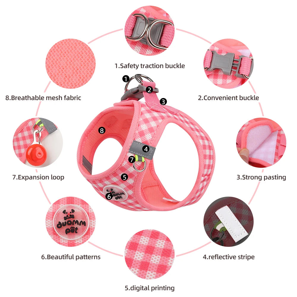 Plaid Cat Harness Leash