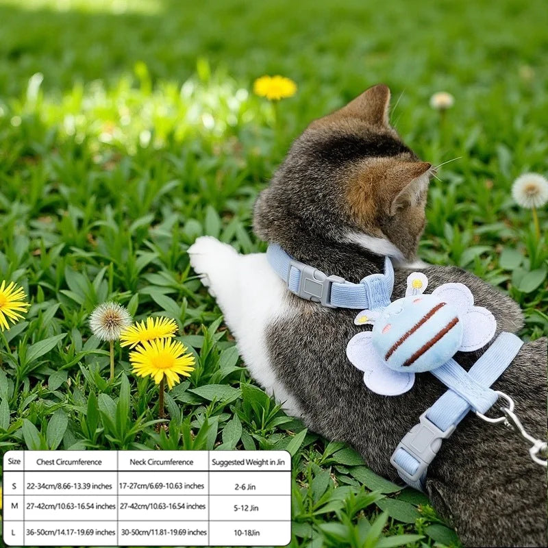 Bee Cat Vest Leash Set
