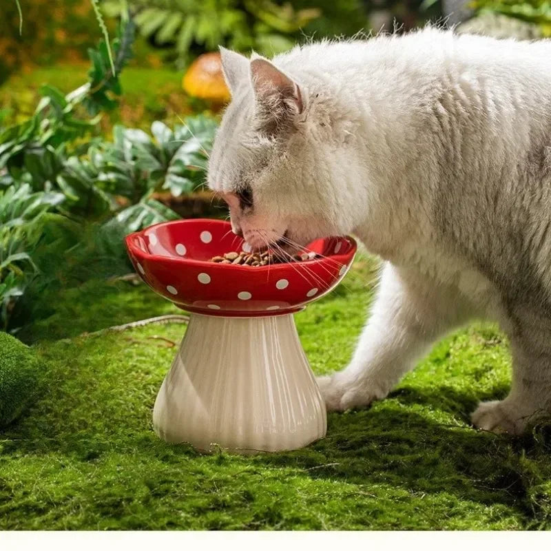 Mushroom Cat Feeding Bowl