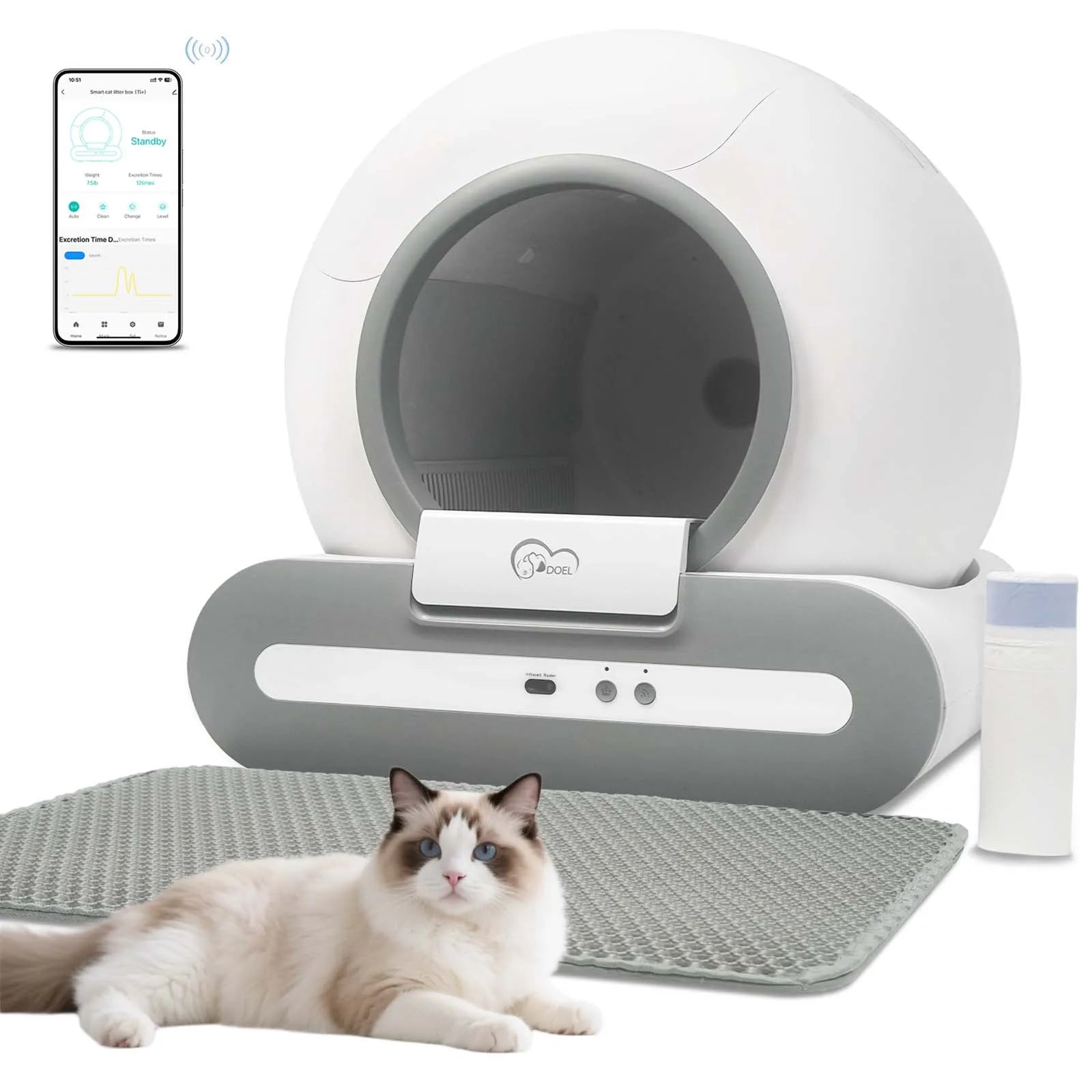 65L Self-Cleaning Litter Box