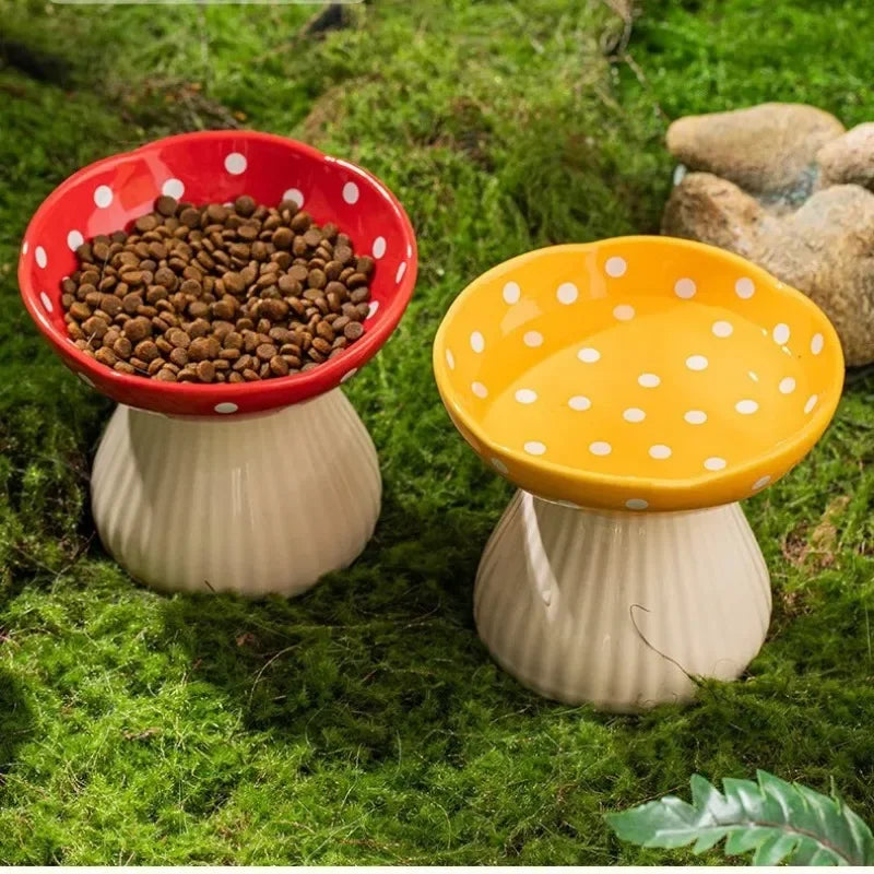 Mushroom Cat Feeding Bowl