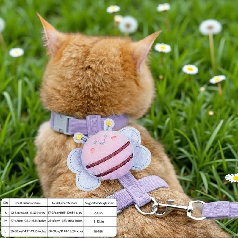 Bee Cat Vest Leash Set