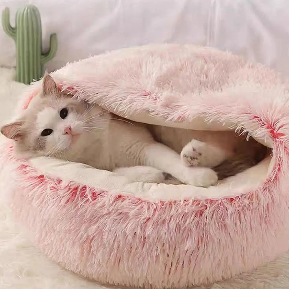 Winter Plush Cat Bed