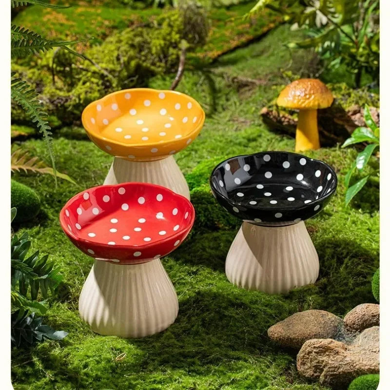Mushroom Cat Feeding Bowl