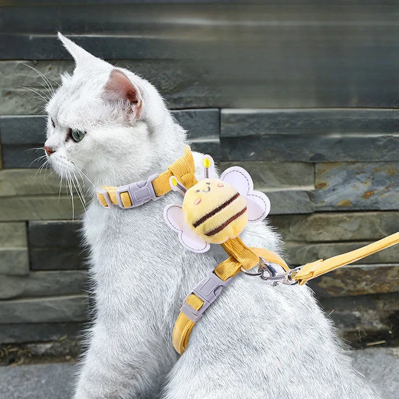 Bee Cat Vest Leash Set