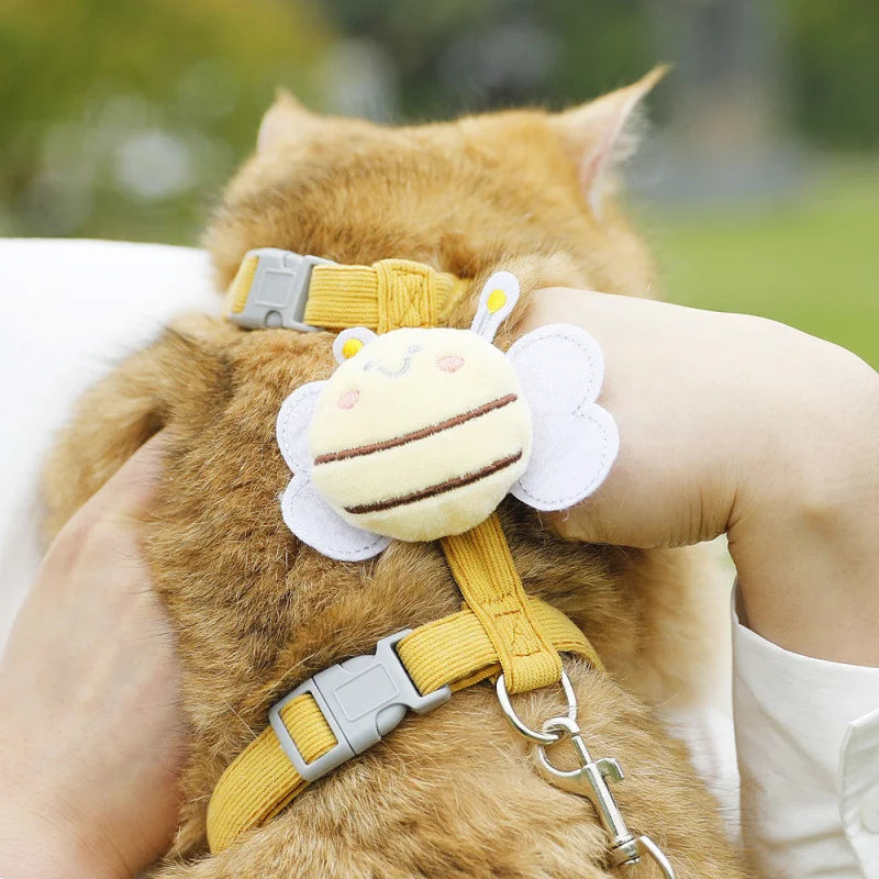 Bee Cat Vest Leash Set