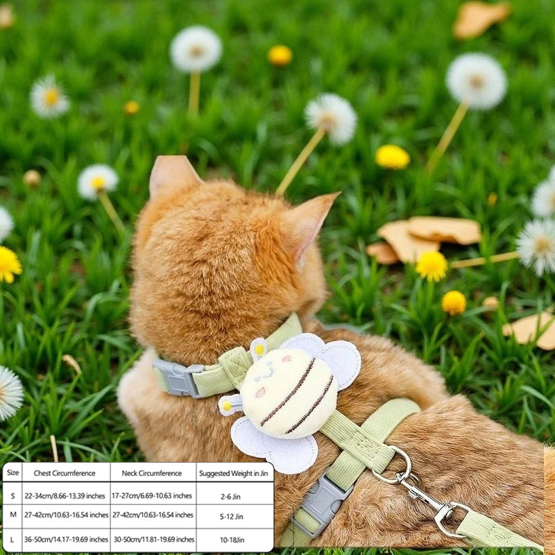 Bee Cat Vest Leash Set