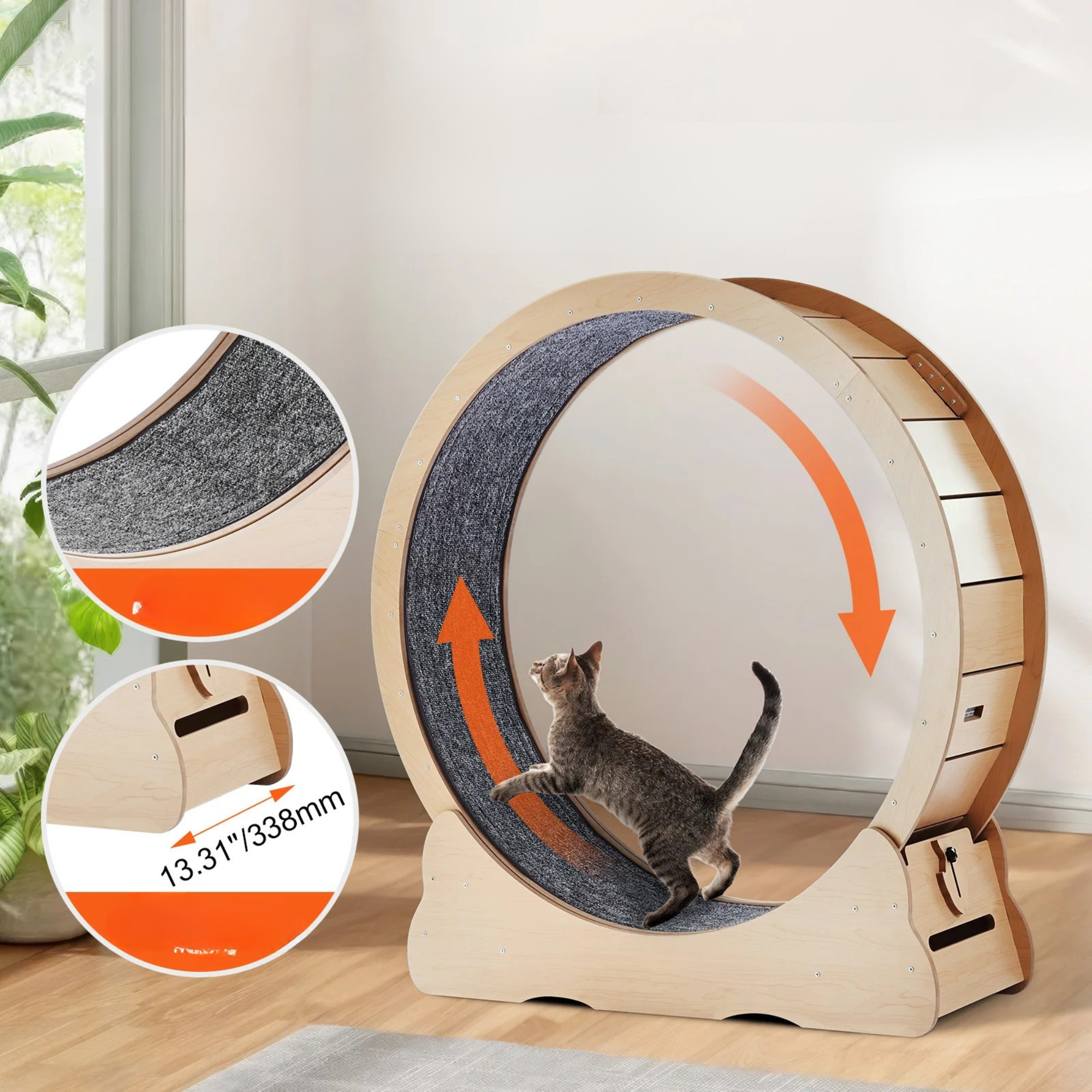 Wooden Cat Exercise Wheel